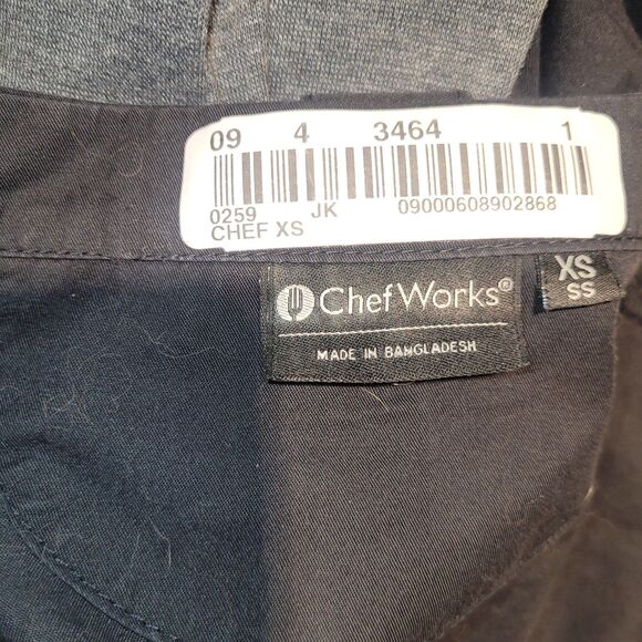 Chef Works Black XS chef jacket pocket holder on sleeve, and inside, - Picture 3 of 9